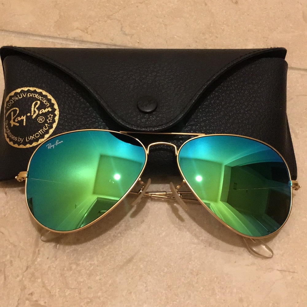 Ray Ban Green mirrored sunglasses